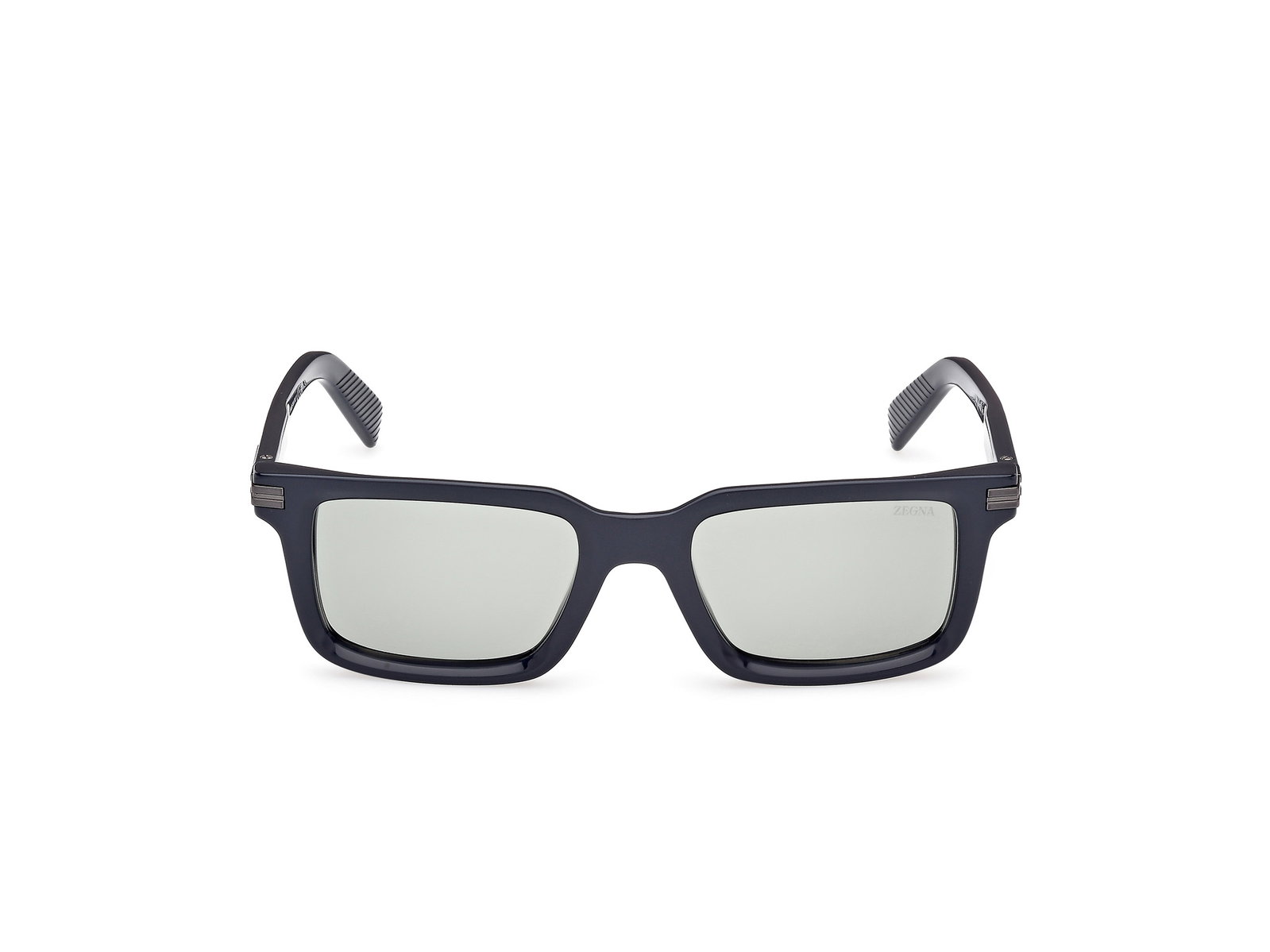 Das Bild zeigt die Zegna Sonnenbrille 0249 in glänzend blau von vorne.